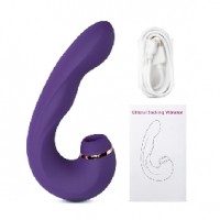 Vibrator 20 Functions, w/G-Spot Pulsation, Clitoral Licking and Tip Vibration, 3 Pleasure spots on 1 Toy! PURPLE